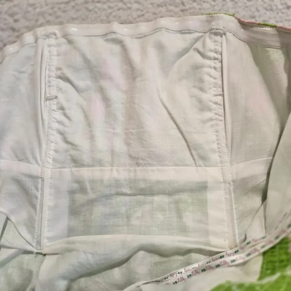 Lilly Pulitzer Strapless Pink and Green Fish Print Dress Size 0 Beachy Vacation - Picture 13 of 14